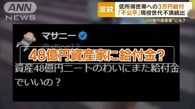 資産48億円でも給付金？