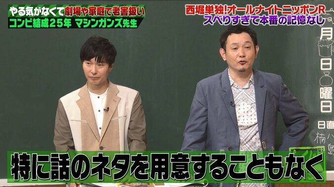 マシンガンズ西堀、ラジオでスベりすぎて“ヴォルデモート”扱いに「名前出すな、って」 3枚目