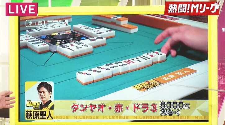 萩原聖人が汗びっしょり 自分の打牌が問題になるも「全く覚えてない。たぶんアガった」/麻雀・Mリーグ