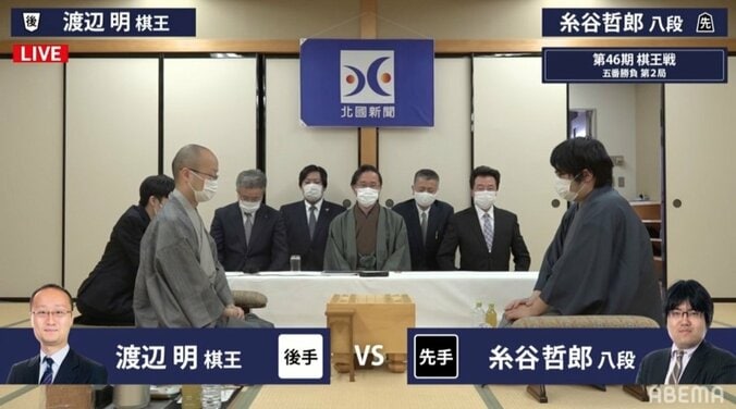 糸谷哲郎八段、連勝でタイトルに王手か 渡辺明棋王が反撃か 第2局開始／将棋・棋王戦五番勝負 1枚目