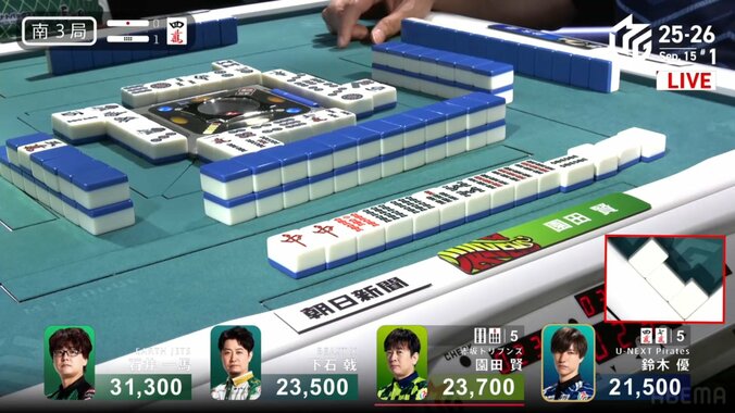 園田賢、開幕戦勝利を手繰り寄せた値千金の親満貫