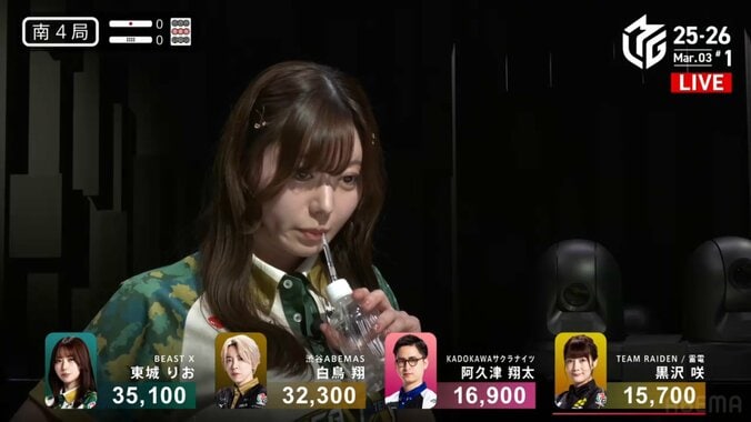 赤5筒ツモ切りに水を吹き出しそうになる東城りお