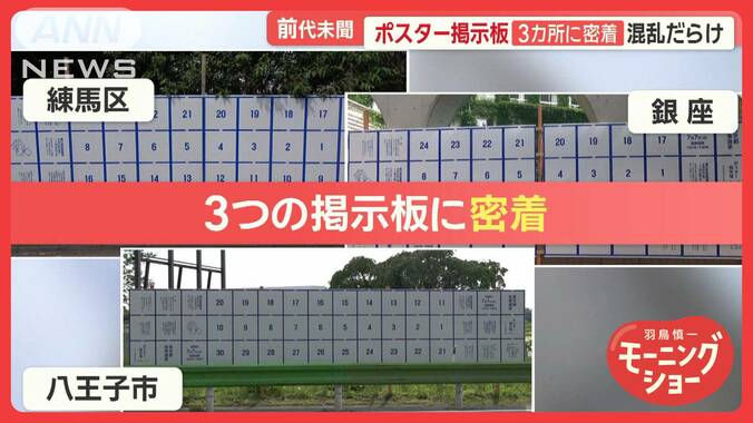 異様光景…“掲示板ジャック”も…東京都知事選挙　ポスター貼り「3カ所」に密着 1枚目