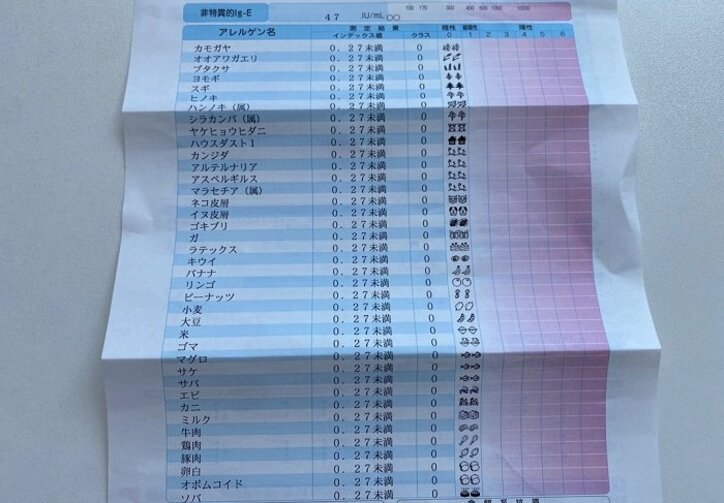 あいのり・桃の夫、アレルギー検査の結果を報告「クリニックで採血し、待つこと1週間」