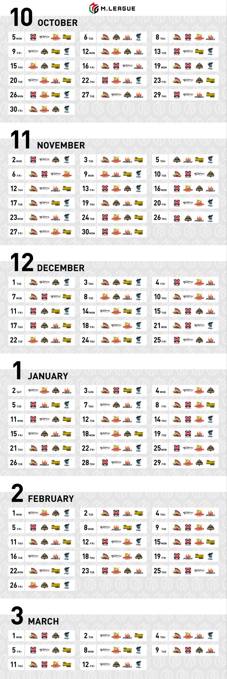 Mリーグ、2020シーズンは10月5日に開幕 前期同様にセミファイナル、ファイナルも
