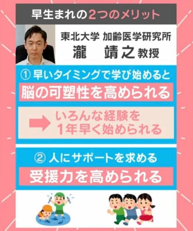 早生まれの2つのメリット