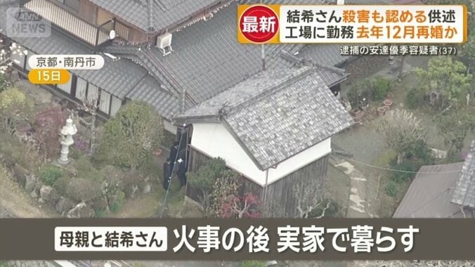 火事の後 母親と結希さんは実家で暮らす