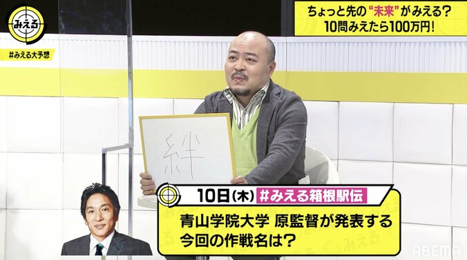 青学大・原監督、今年の箱根駅伝は「絆大作戦」 原田曜平氏の「みえる」予想が的中 1枚目