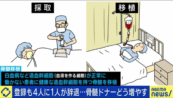 「会社や家族が止めるケースも」骨髄バンク、適合したドナーの4人1人が“提供辞退”険しすぎる提供までの高いハードル