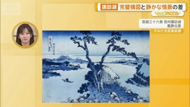 北斎の「冨嶽三十六景　信州諏訪湖」