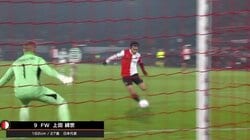 「あのコースに決めるとは」上田綺世、正確無比なフィニッシュでEL初ゴール！「華がある」「クソ上手い」GKの届かない絶妙コースに叩き込んだ一撃