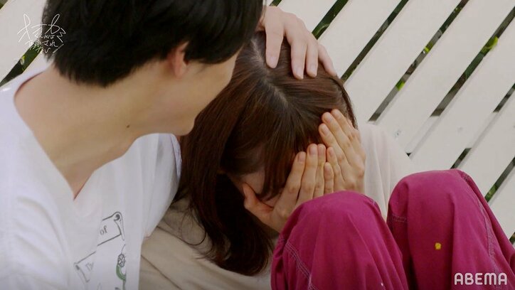 「泣かないで」優しく寄り添うKaito、頭ポンポンから肩を抱き…最高すぎる胸キュンシーンにスタジオ悶絶『オオカミくん』第9話