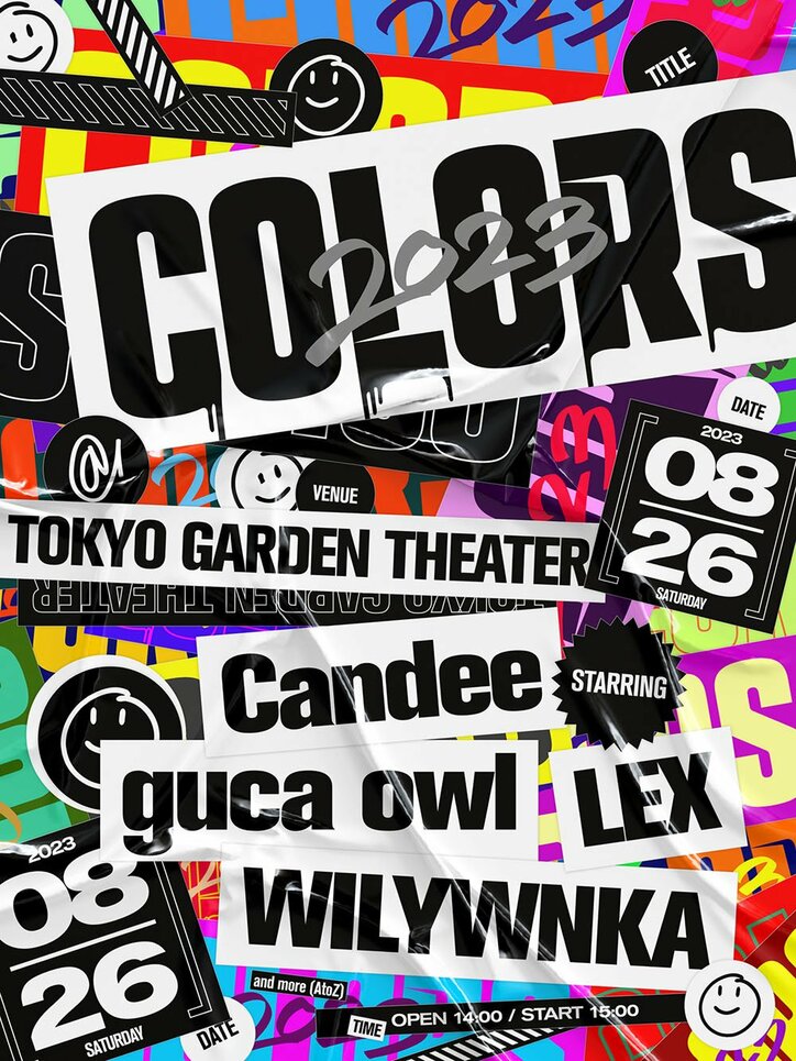 LEX、WILYWNKA、Candee、guca owl出演イベント「COLORS」が8月26（土）に東京ガーデンシアターで開催決定。