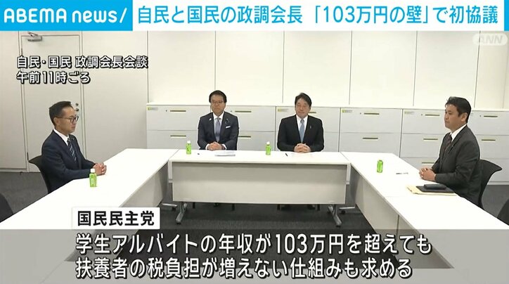 自民と国民の政調会長らが初協議