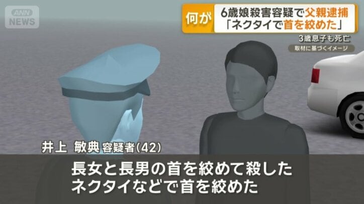 「ネクタイなどで首を絞めた」