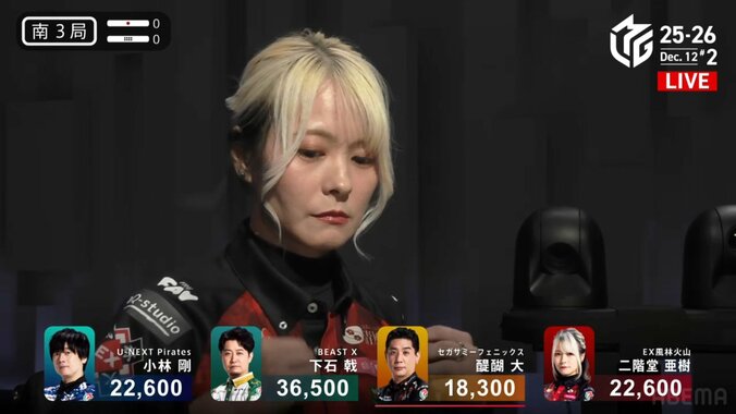 美女雀士、卓トラブルにビクッとなる瞬間