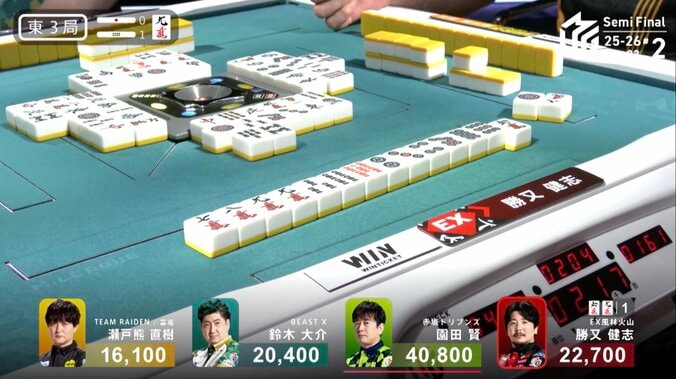 軍師・勝又、鬼のアガリで7万点台の大トップ（一部始終）