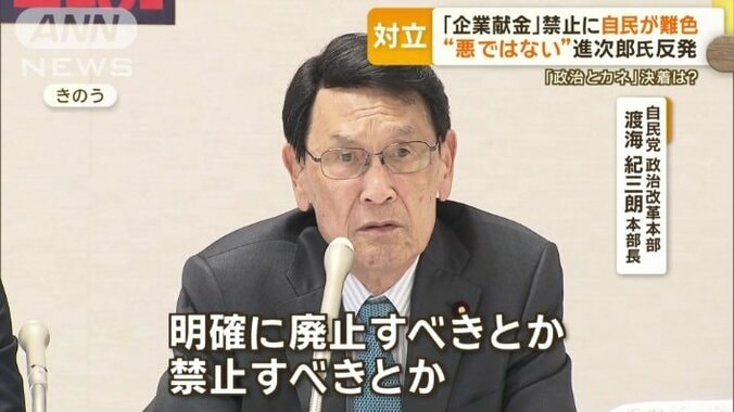 自民党　政治改革本部　渡海紀三朗本部長