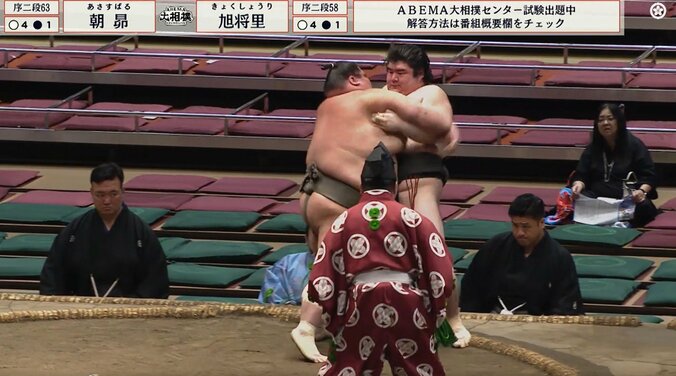 「すげーフォルム」182キロの“まん丸”序二段力士 驚異の体躯に驚きの声 巨漢生かしてがっちり5勝目 4枚目