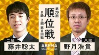 第79期 順位戦 B級2組 第8回戦 藤井聡太二冠 対 野月浩貴八段