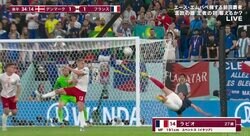 「入ってたら大会ベストゴール」フランス代表MFラビオの下がりながらの超絶バイシクルシュートに視聴者大興奮
