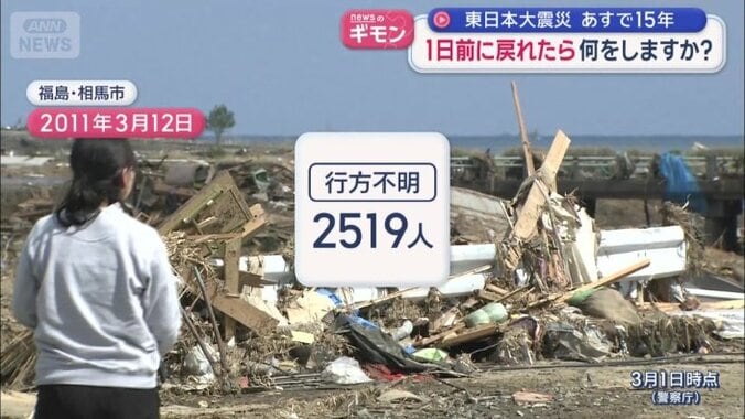 行方不明2519人　3月1日時点（警察庁）