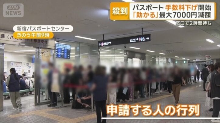 申請する人の行列