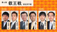 第6期 叡王戦 予選 日浦八段－真田八段/青野九段－森下九段/郷田九段－木村九段