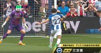 「これ続くと自信無くなるよな」三笘薫、痛恨ポスト弾でまたも決定機逸 華麗なインターセプトからループシュートを繰り出すも続く“枠外”に元北朝鮮代表「冷静なんですけどね」