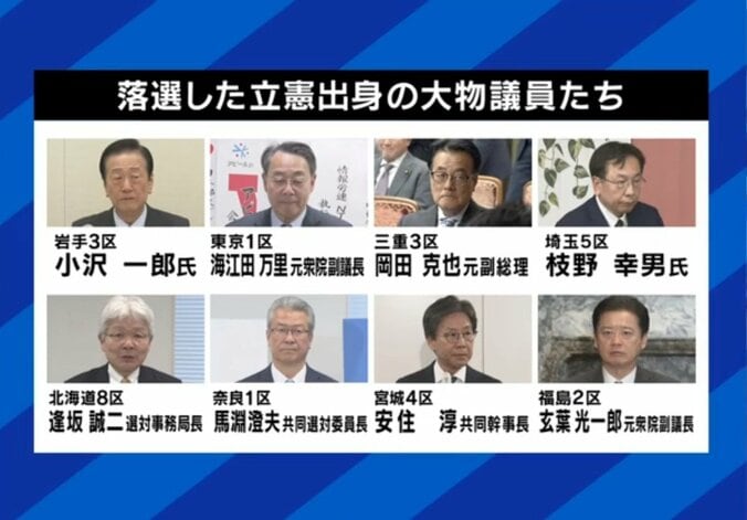 落選した立憲出身の大物議員たち