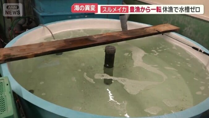 空になった鮮魚店内の水槽