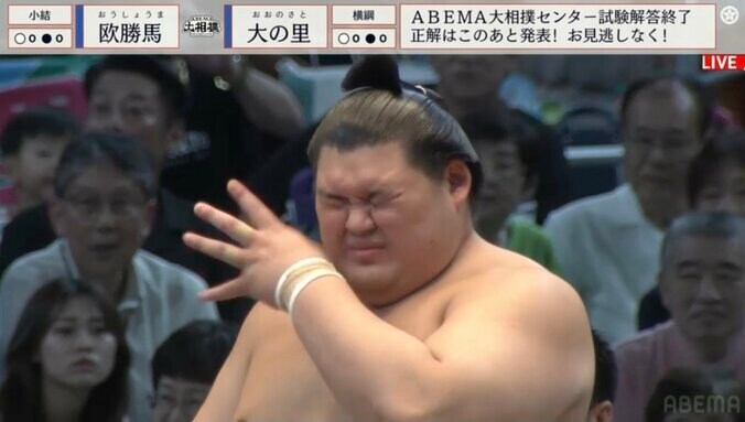 目を気にする大の里