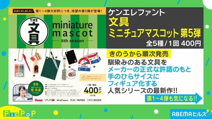 ペンやのり… 馴染みある文具が手のひらサイズに リアルに再現されたフィギュアに担当者「持ち運びしてほしい」 1枚目