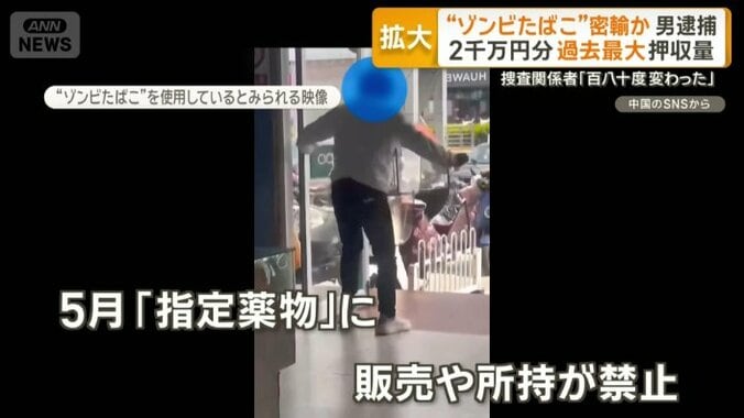 「ゾンビたばこ」を使用しているとみられる人物