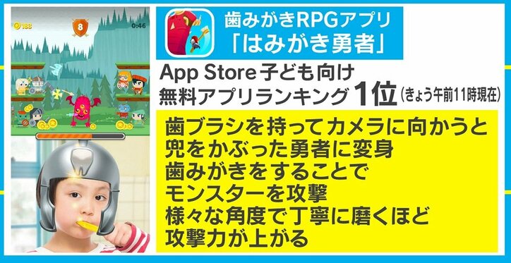 子ども向けアプリ『はみがき勇者』が「磨き続けて困る…」と人気