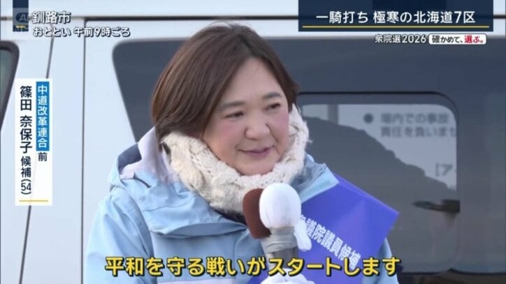 中道改革連合・前 篠田奈保子候補