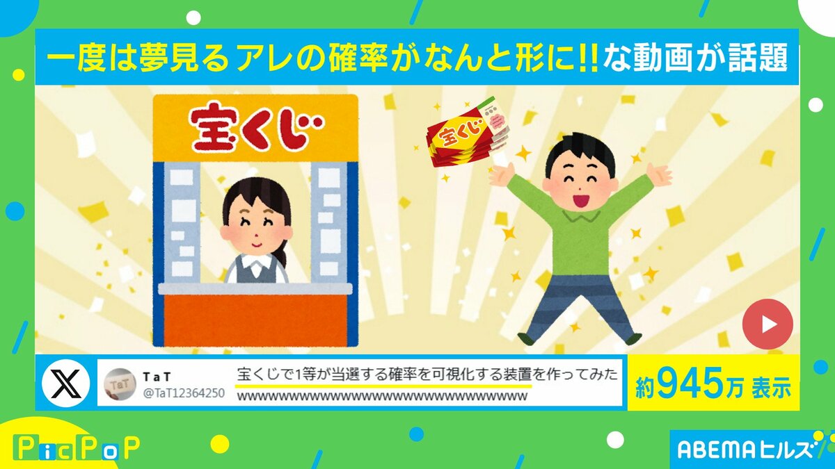 いかに難しいかわかる！当選確率を可視化した装置に「何個入れたら最後
