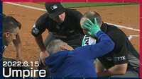 【映像】折れたバットがマスクの隙間から審判を直撃