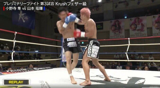 最後は左のテンプル付近に一撃