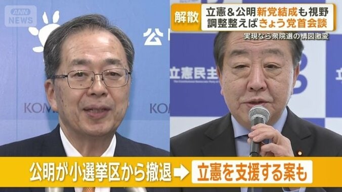 立憲民主党　野田佳彦代表（右）