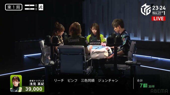 難易度は役満レベル！ママ雀士がサラッと決めた「平和・純チャンタ・三色同順」という美麗複合役「珍しいの出たな」／麻雀・Mリーグ 1枚目