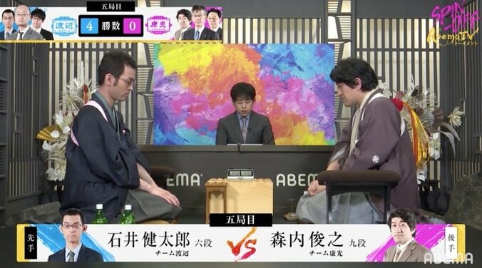 超速将棋の緊迫感に解説・聞き手もまさかのシンクロ「いやー！」「6四角！」「攻防！」と大騒ぎに／将棋・AbemaTVトーナメント 2枚目