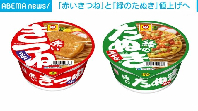 「赤いきつね」と「緑のたぬき」