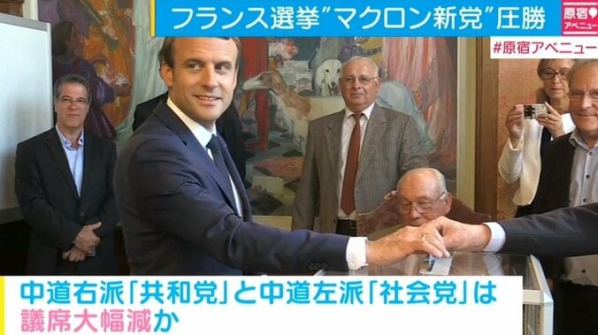 フランス総選挙　“マクロン新政党”圧勝、議席の約7割を獲得する勢い 1枚目