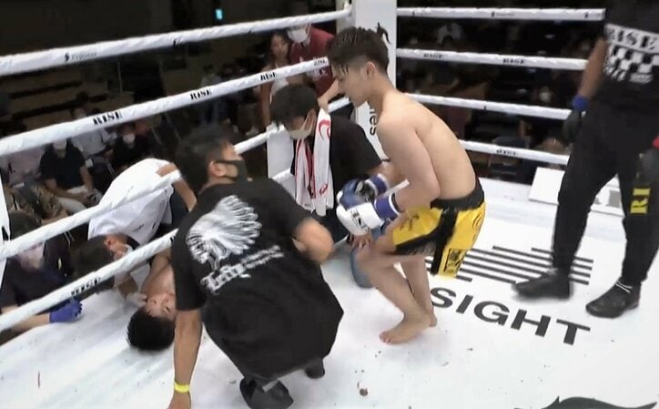 「アゴ→テンプル」無慈悲な連打で圧巻KO 「落ち方が怖かった」と心配の声も