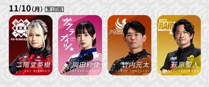 11月10日第1試合の出場選手