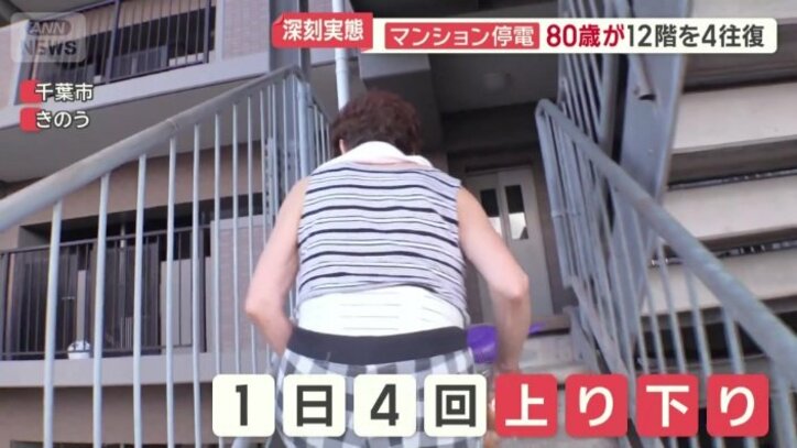1日4回は1階から12階まで上り下り