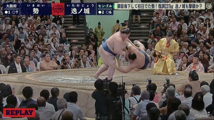 173キロ力士を左手一本で投げ捨てた　超大型・227キロ逸ノ城のパワーにファンざわざわ