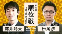 【中継】順位戦 B級1組 第8回戦 藤井聡太竜王 対 松尾歩八段