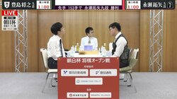 永瀬拓矢九段が4強一番乗り 2回戦で豊島将之九段との熱戦制する／将棋・朝日杯